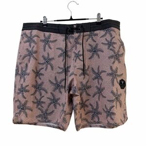 Vissla Mens Floral Tropical Board Shorts Size 38 Swim Trunks Quick Dry Stretch